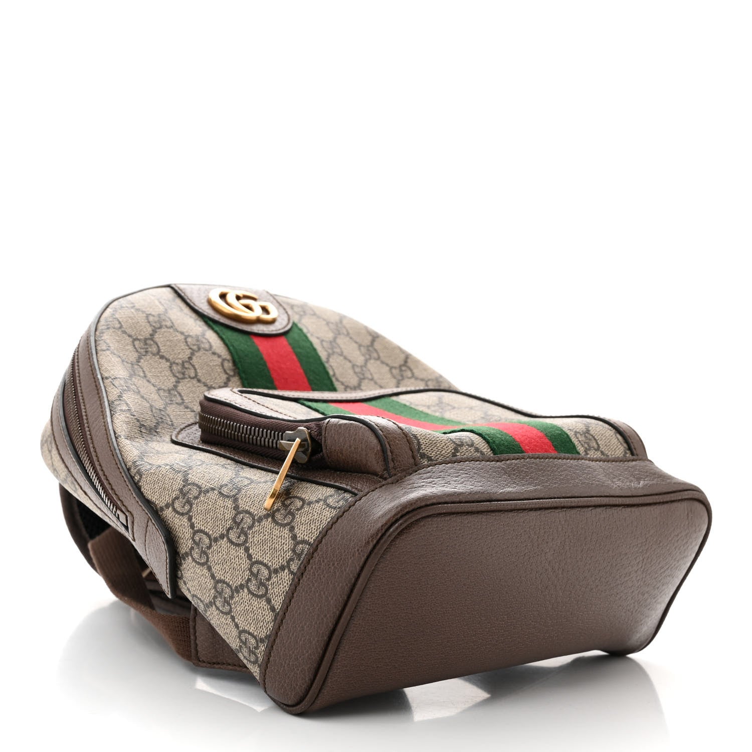 Gucci GG Supreme Monogram Calfskin Web Small Ophidia Day Backpack Beige Ebony New Acero 4 of 10