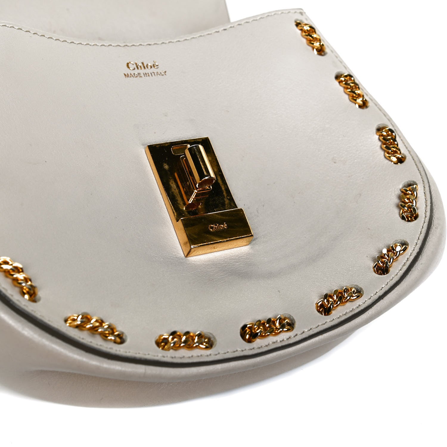 Chloe Calfskin Mini Drew Chain Shoulder Bag White 6 of 15