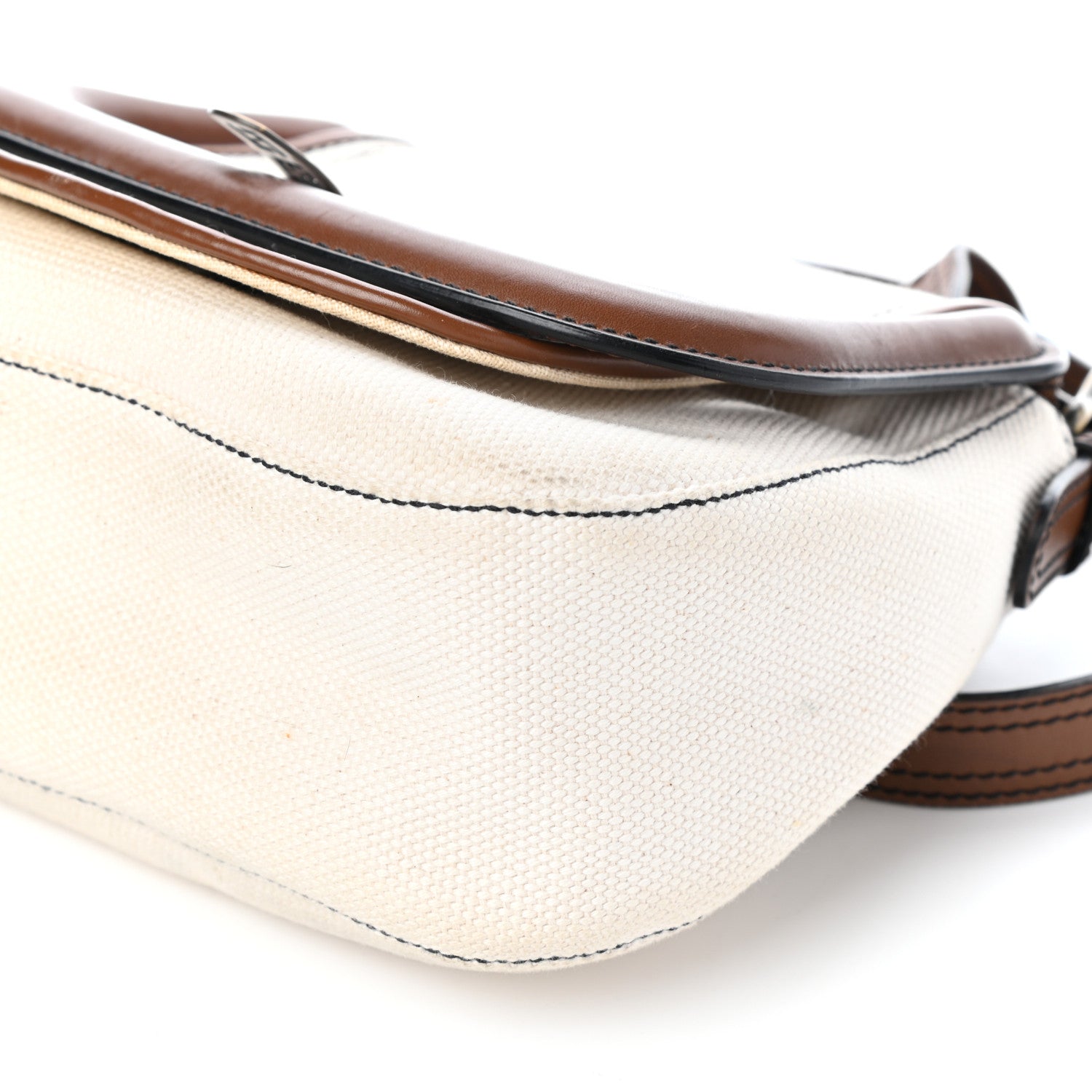 Fendi Canvas Calfskin B Flap Bag Beige Tan 11 of 11