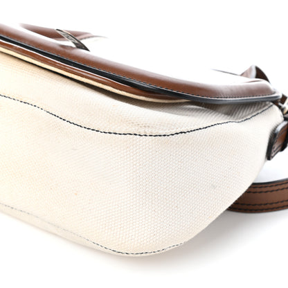 Fendi Canvas Calfskin B Flap Bag Beige Tan 11 of 11
