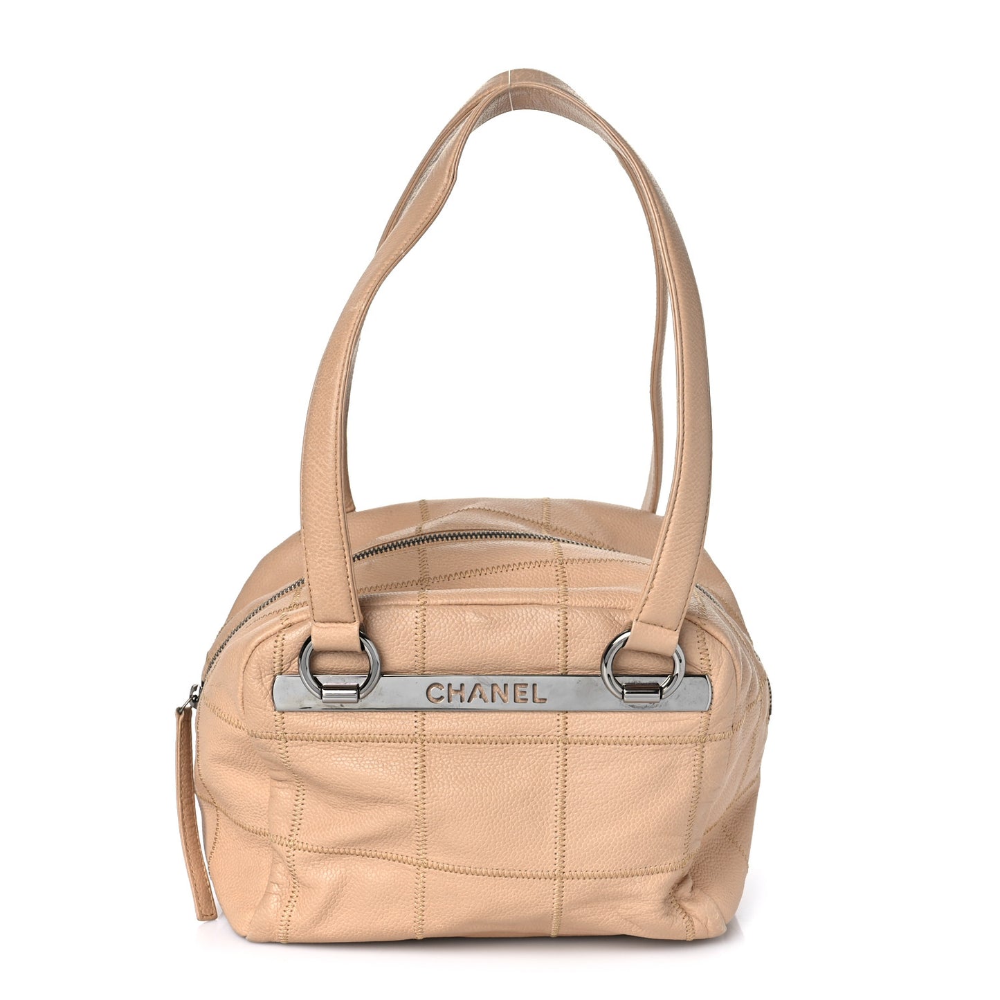 Caviar Square Stitched Bowler Beige