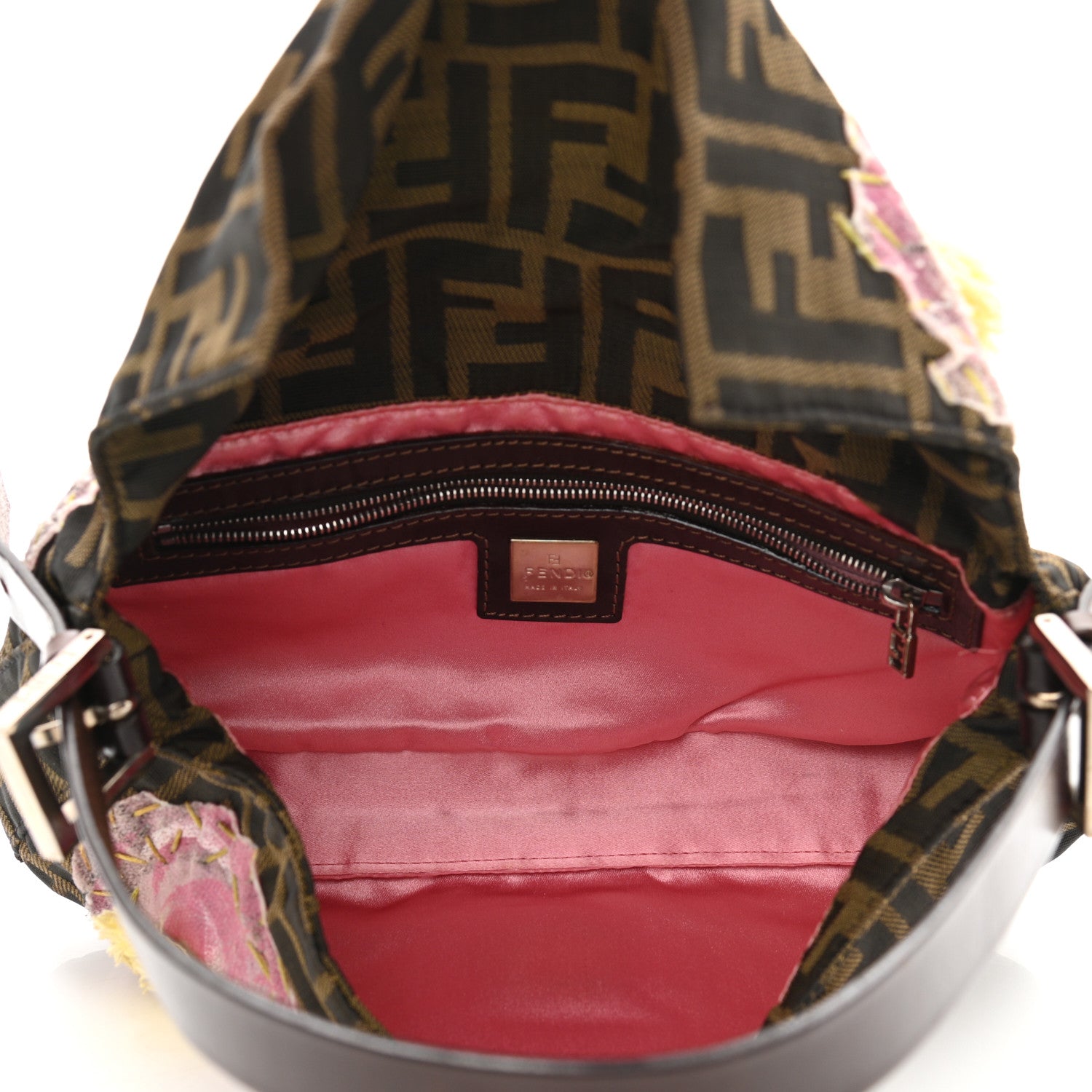 Fendi Zucca Flower Applique Baguette Tobacco 5 of 11