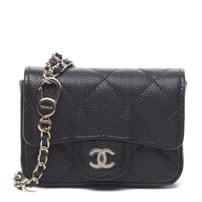 Chanel Caviar Quilted Mini Chain Belt Bag Black 1 of 11