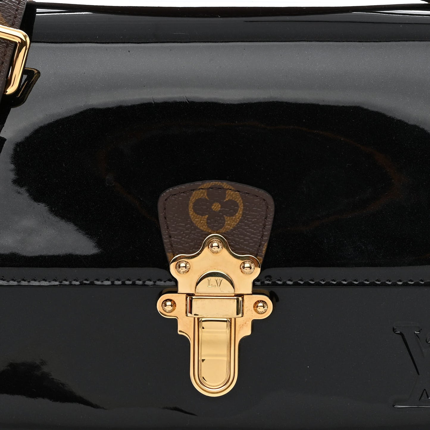 Patent Calfskin Monogram Cherrywood BB Black