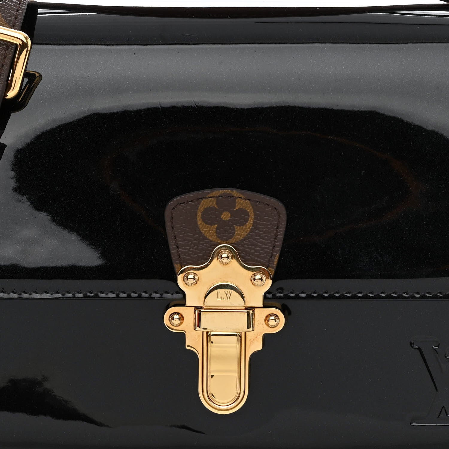 Louis Vuitton Patent Calfskin Monogram Cherrywood BB Black 9 of 12