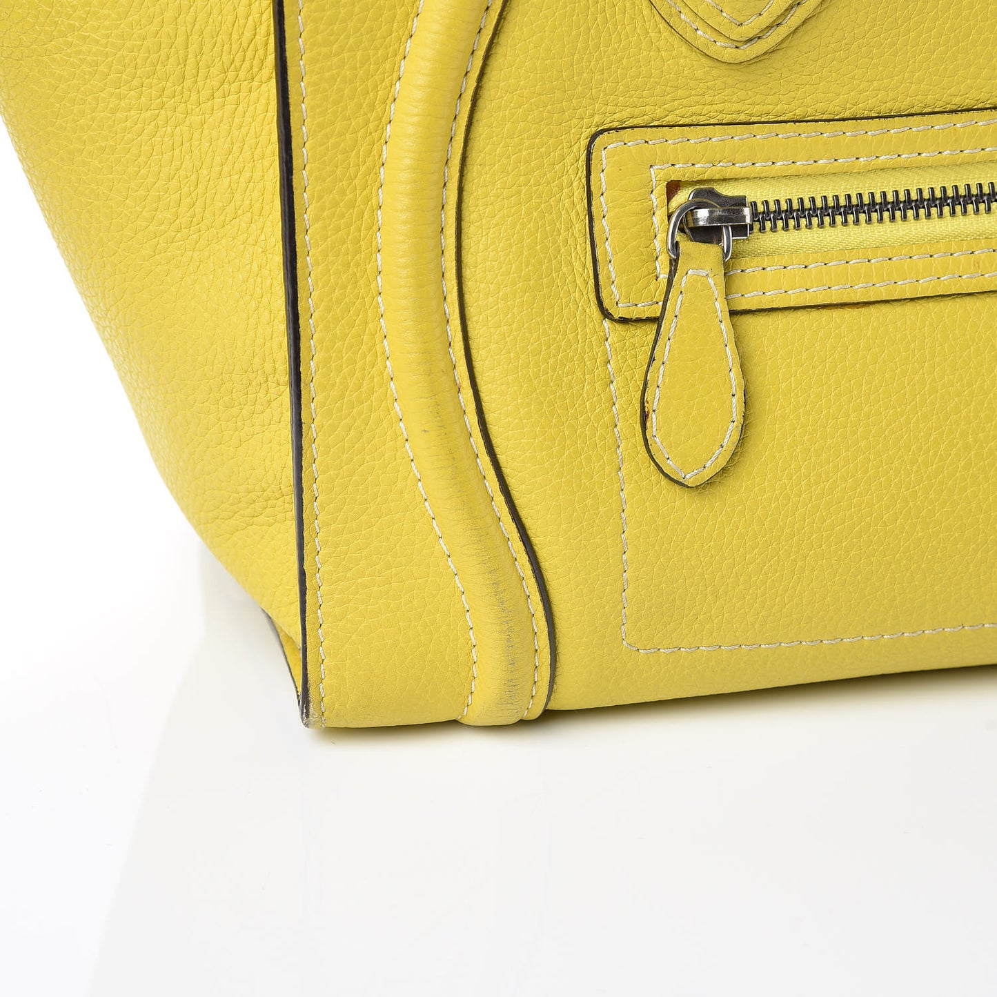 Drummed Calfskin Micro Luggage Citron