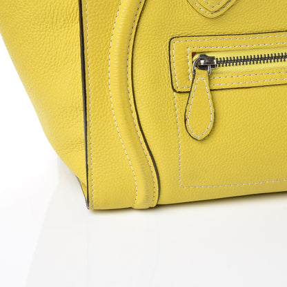 Celine Drummed Calfskin Micro Luggage Citron 19 of 19