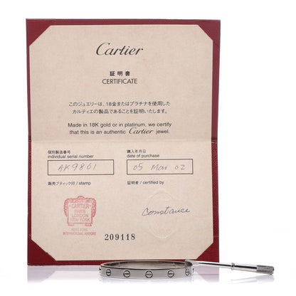 Cartier 18K White Gold LOVE Bracelet 16 6 of 6