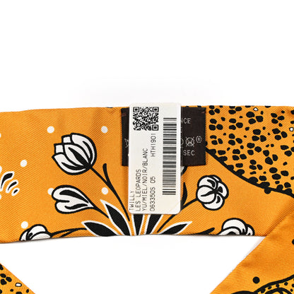 Hermes Silk Les Leopards Twilly Miel Black White 4 of 4