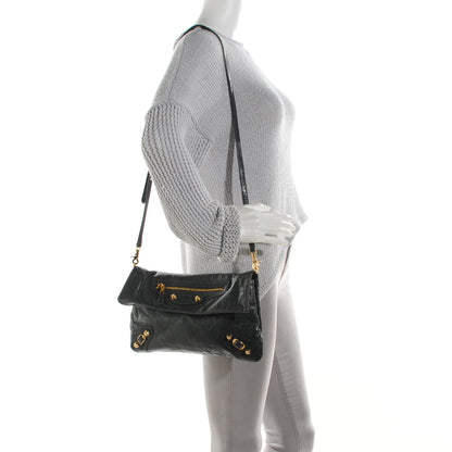 Balenciaga Agneau Giant 12 Gold Hardware Envelope Strap Clutch Gris Fossile 2 of 7