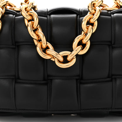 Bottega Veneta Lambskin Maxi Intreccio Padded Chain Cassette Crossbody Bag Black 8 of 10