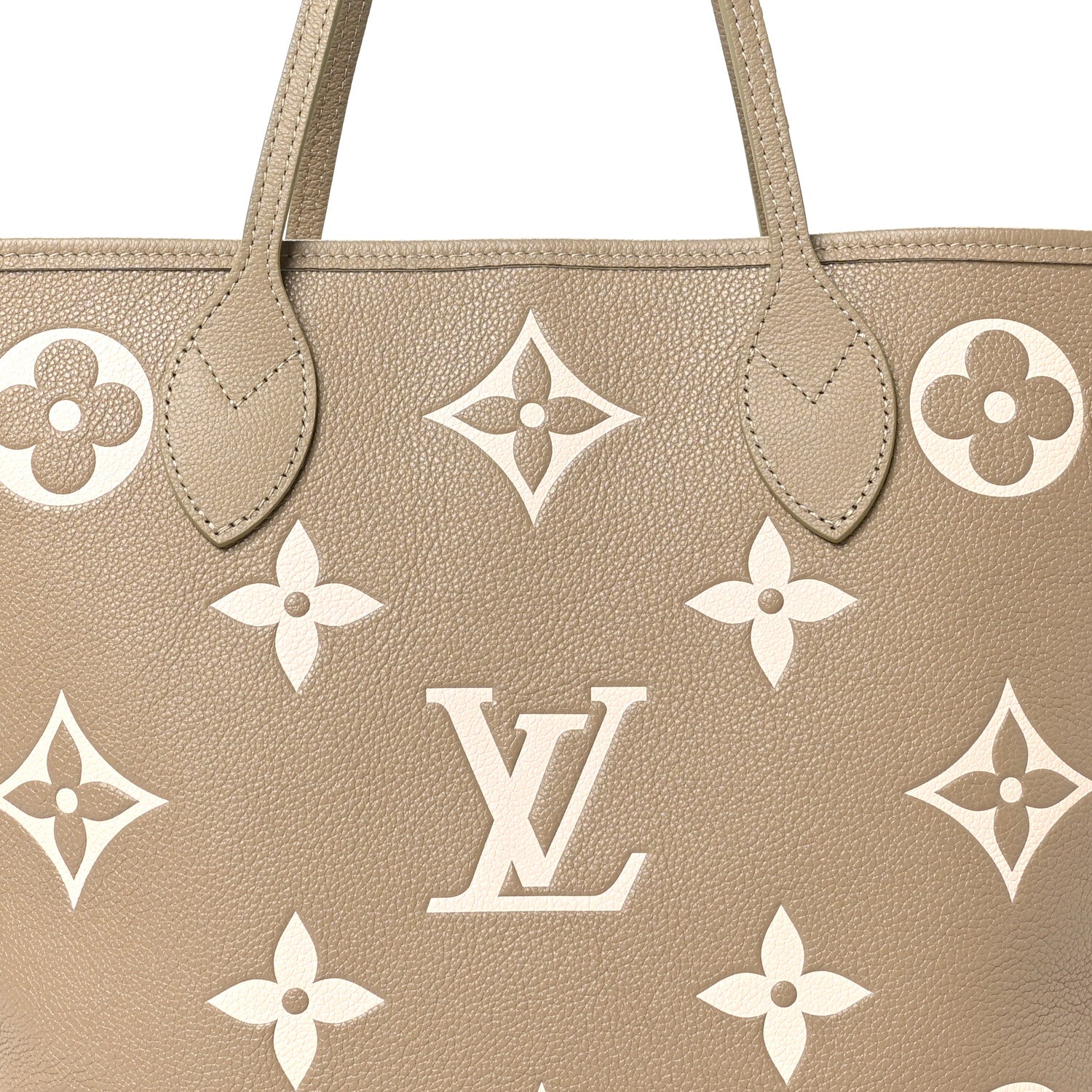 Louis Vuitton Empreinte Monogram Giant Neverfull MM Khaki Cream 8 of 10