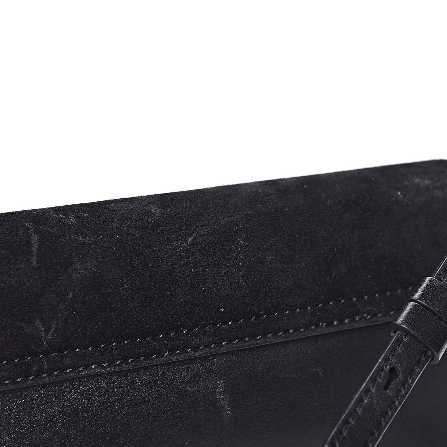Suede Calfskin Mini Faye Shoulder Bag Black