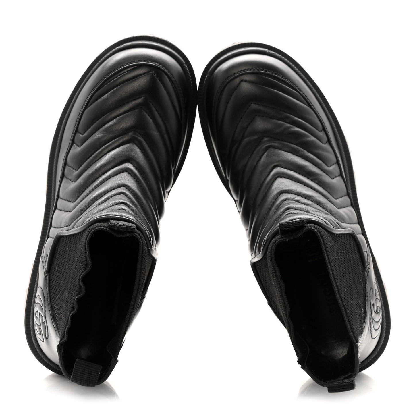 Calfskin Nappa Matelasse Frances Chelsea Boots 35.5 Black