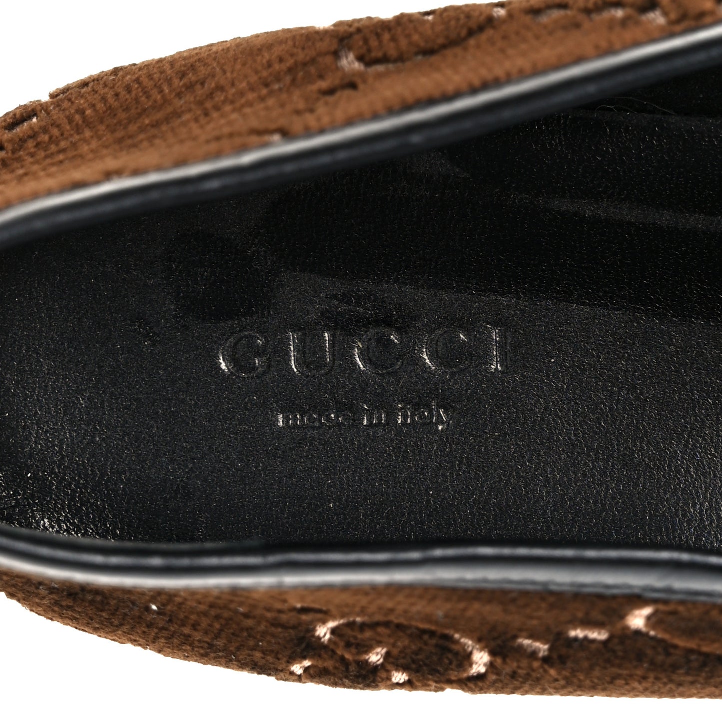 Velvet GG Monogram Horsebit Womens Jordaan Loafers 40 Brown Black