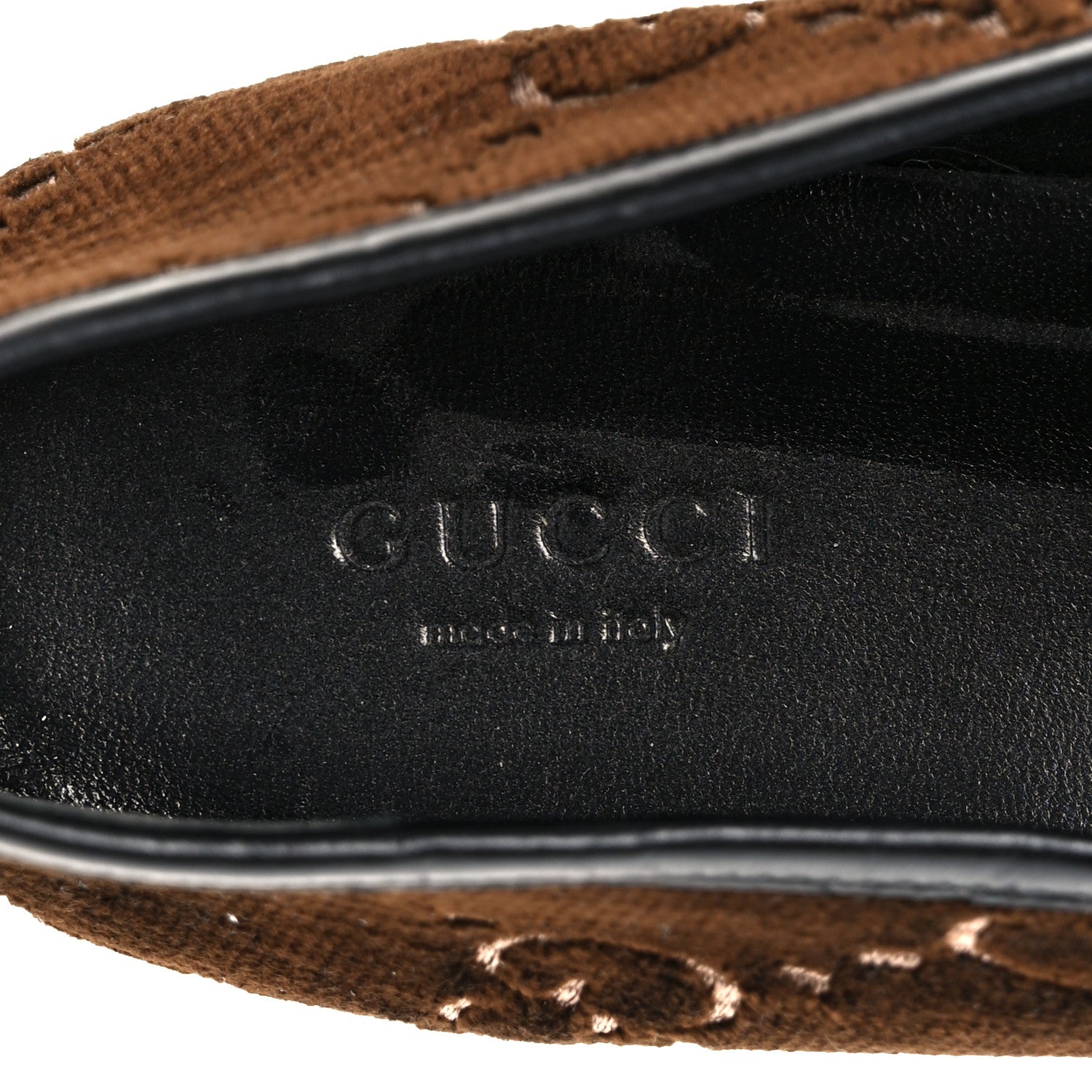 Gucci Velvet GG Monogram Horsebit Womens Jordaan Loafers 40 Brown Black 7 of 9
