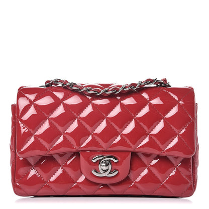 Chanel Patent Calfskin Quilted Mini Rectangular Flap Red 1 of 8