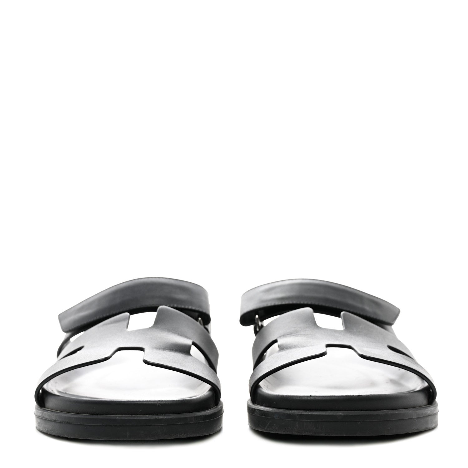 Hermes Calfskin Womens Chypre Sandals 38 Black 2 of 11