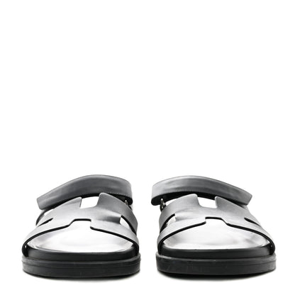 Hermes Calfskin Womens Chypre Sandals 38 Black 2 of 11