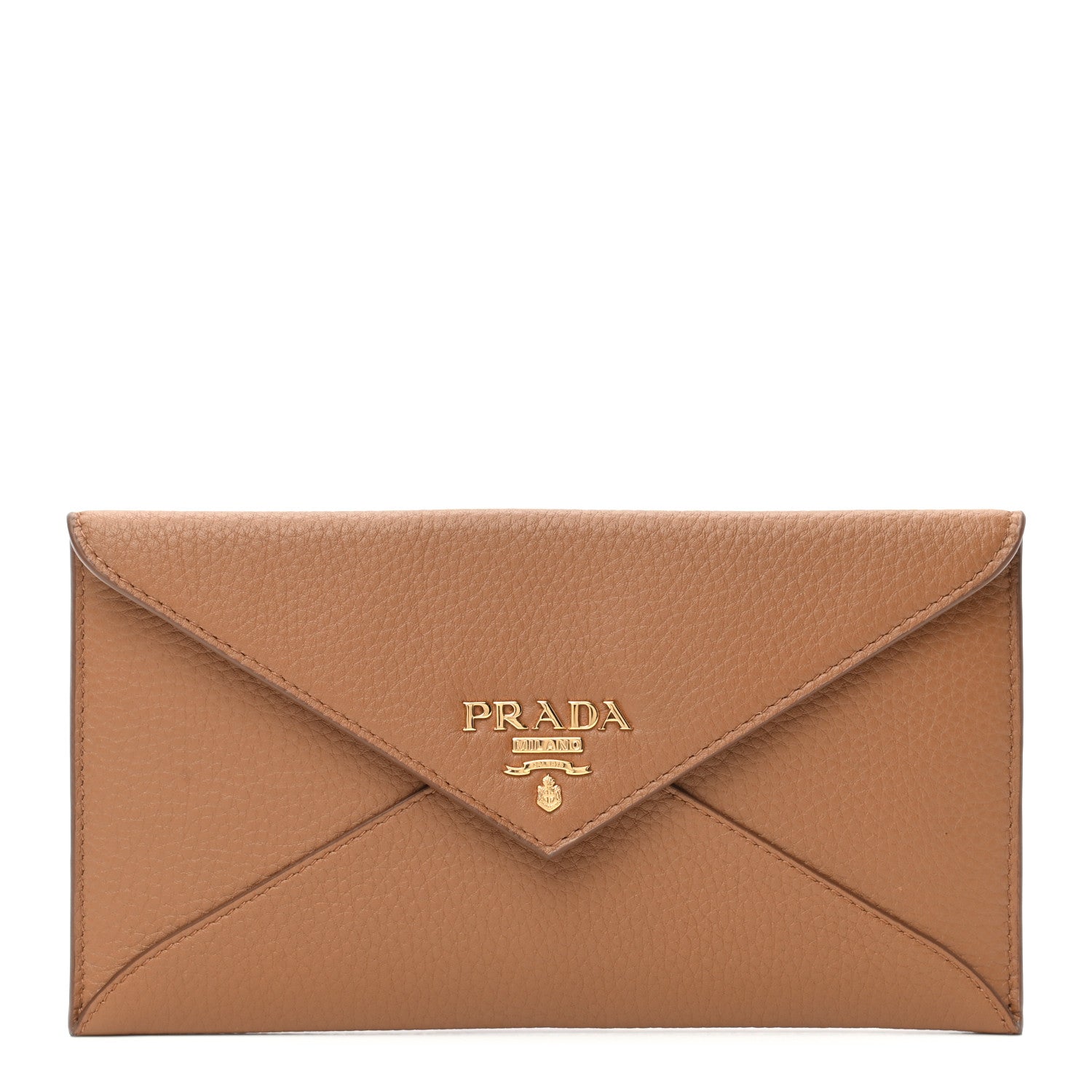 Prada Vitello Grain Envelope Wallet Cuoio 1 of 7