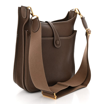 Hermes Taurillon Clemence Evelyne III PM Etoupe 3 of 14