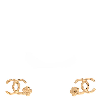 Chanel Metal Camellia CC Earrings Gold 1 of 4