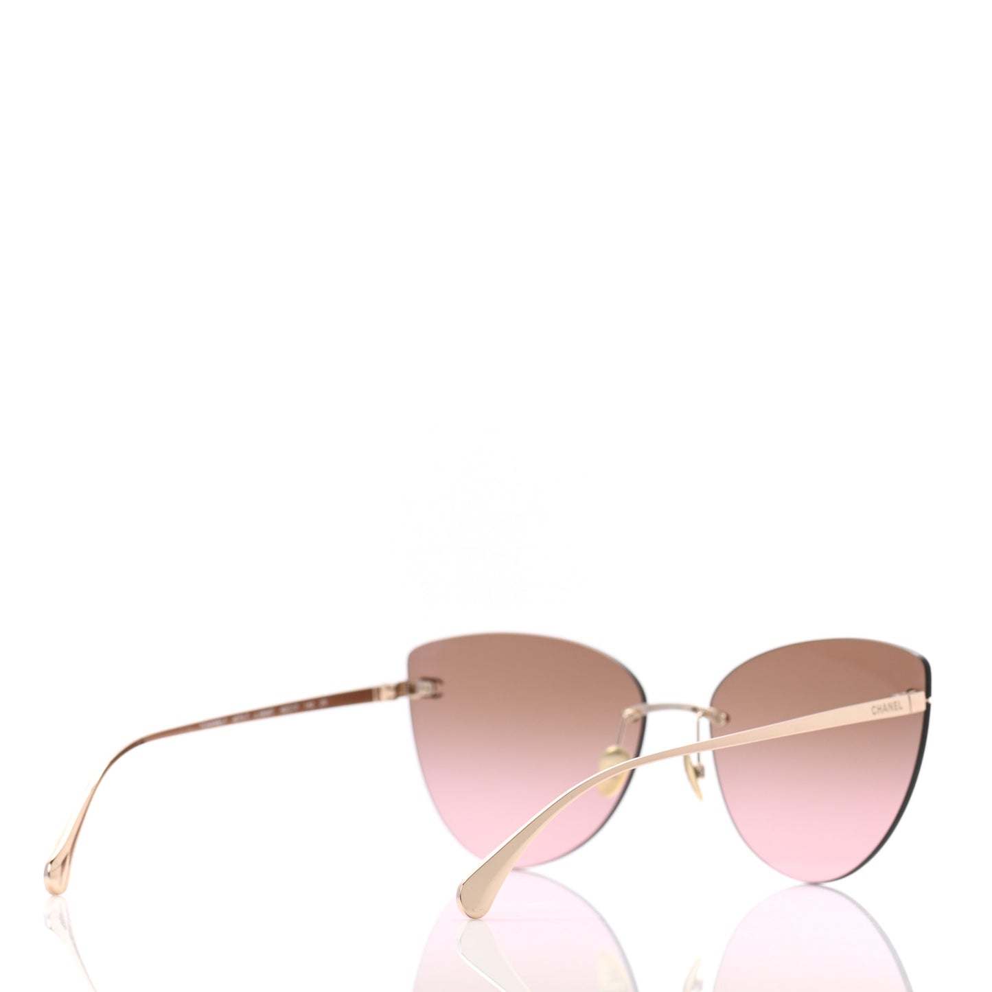 Titanium Frameless Cat Eye CC Sunglasses 4273-T Pink