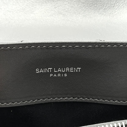 Saint Laurent Calfskin Y Quilted Monogram Small Loulou Chain Satchel Storm 6 of 8