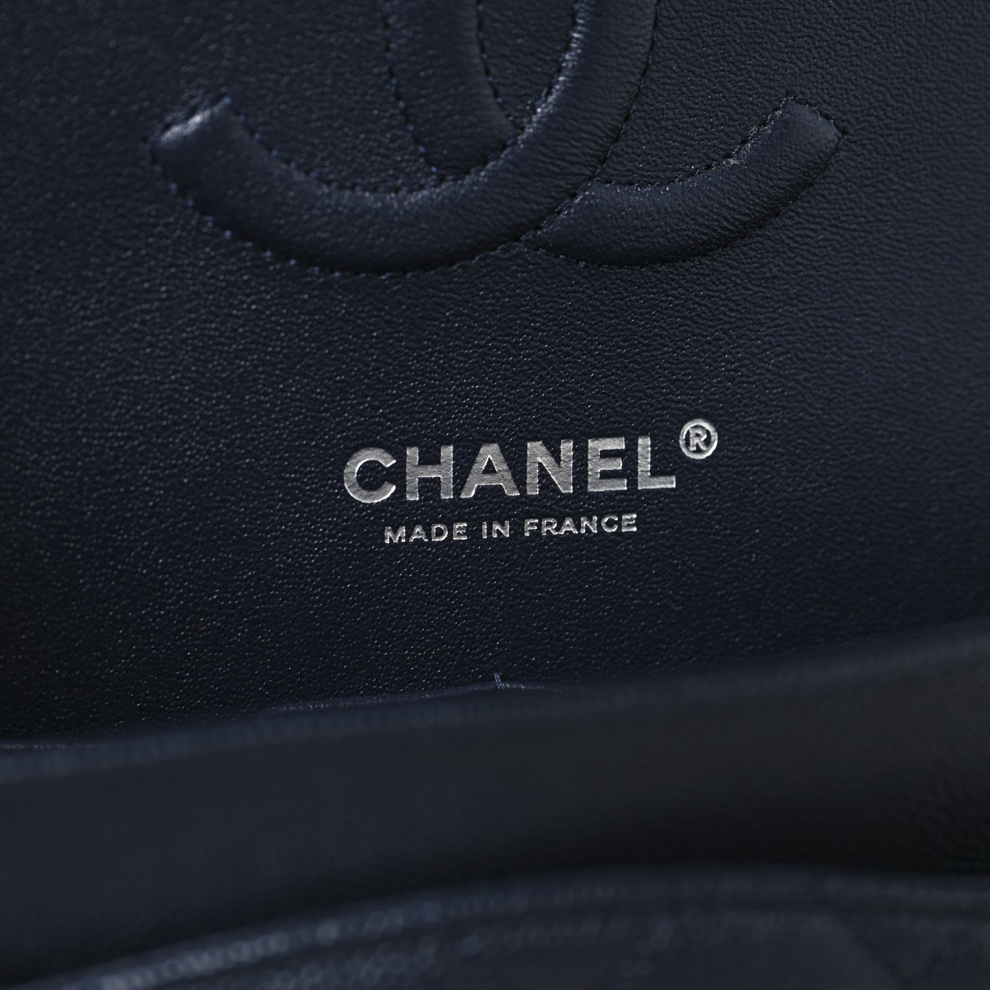 Caviar Quilted Medium Double Flap Navy