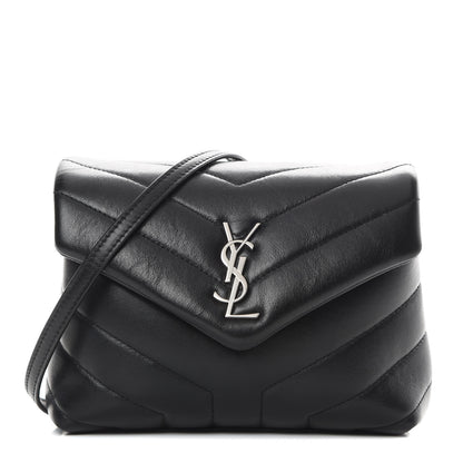 Saint Laurent Calfskin Y Quilted Monogram Toy Loulou Crossbody Bag Black 1 of 10