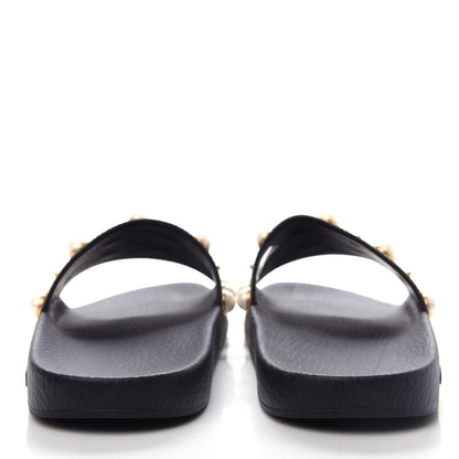Gucci GG Supreme Monogram Pearls Slide Sandals 42 Beige 7 of 10