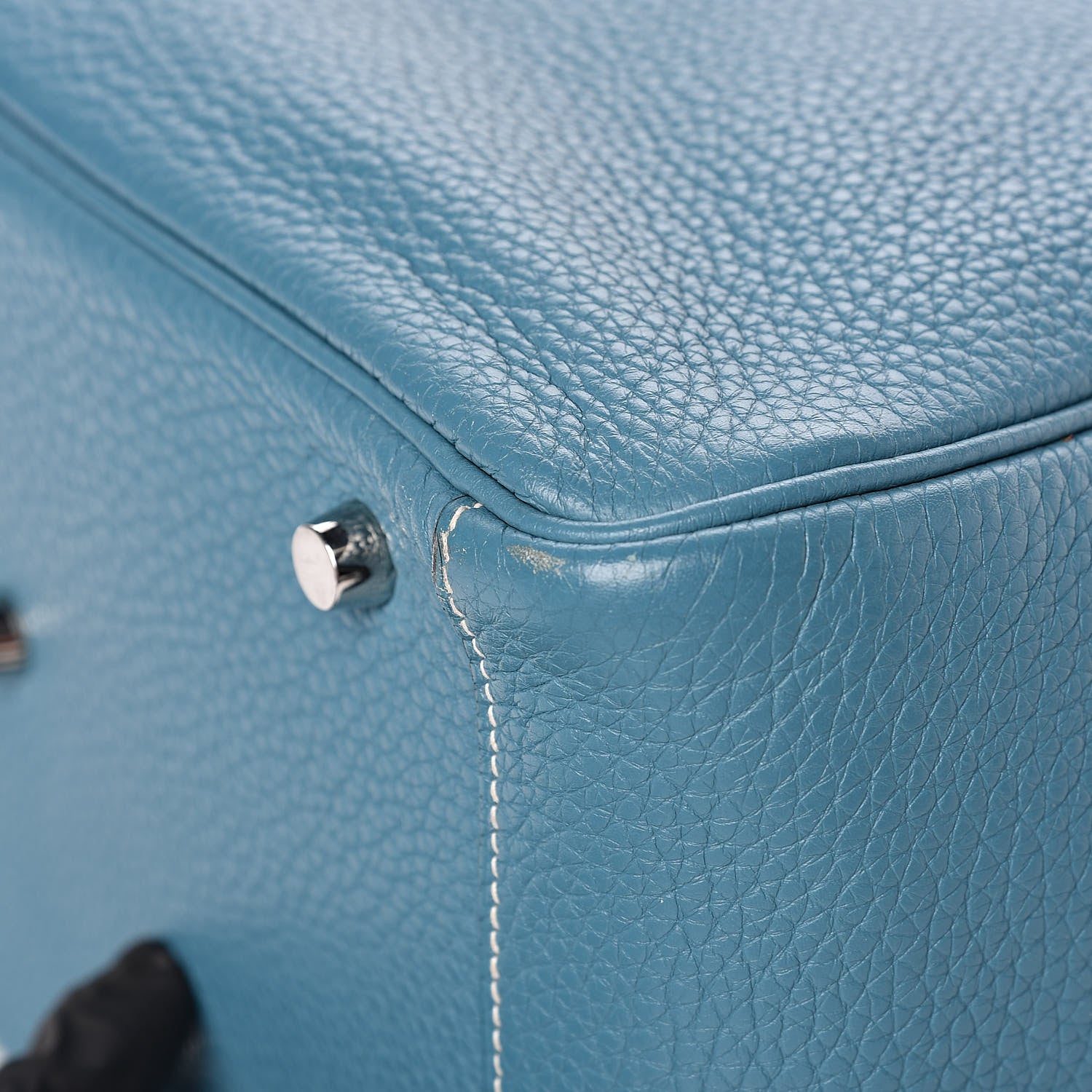 Hermes Taurillon Clemence Lindy 30 Blue Jean 13 of 14