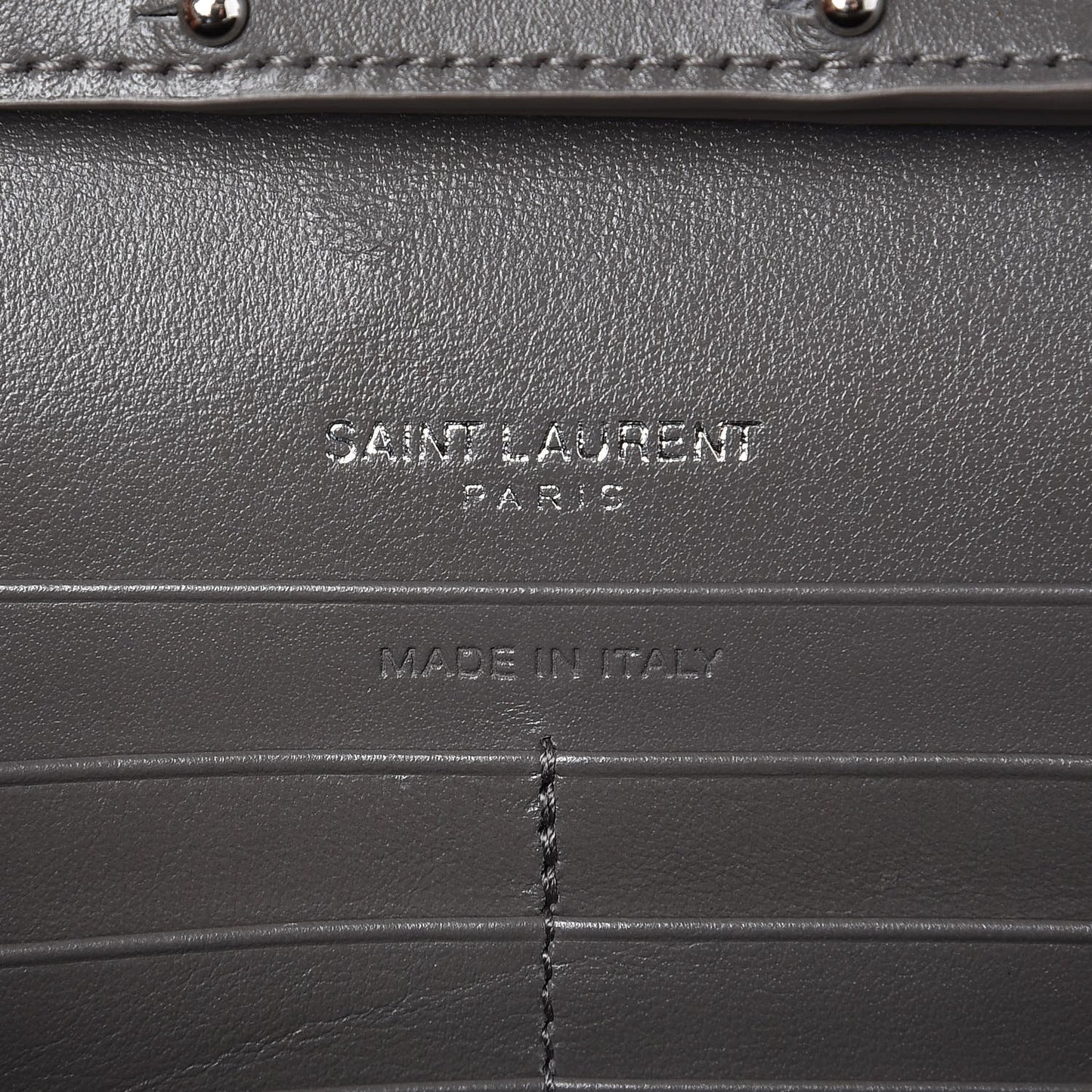 Calfskin Crocodile Embossed Monogram Chain Wallet Fog
