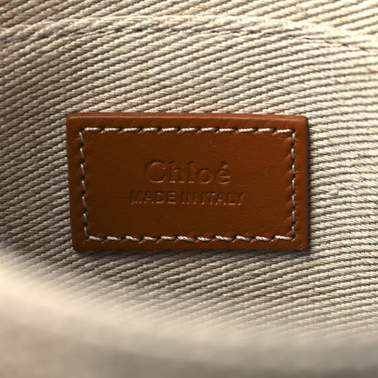 Chloe Linen Calfskin Small Woody Ribbon Tote With Strap Soft Tan 6 of 9