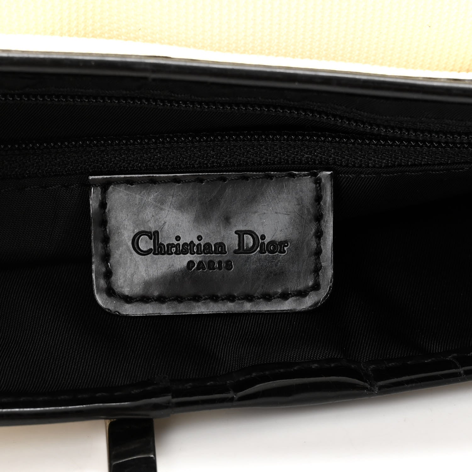 Christian Dior Canvas Mesh Sport Saddle Bag White Black 6 of 13