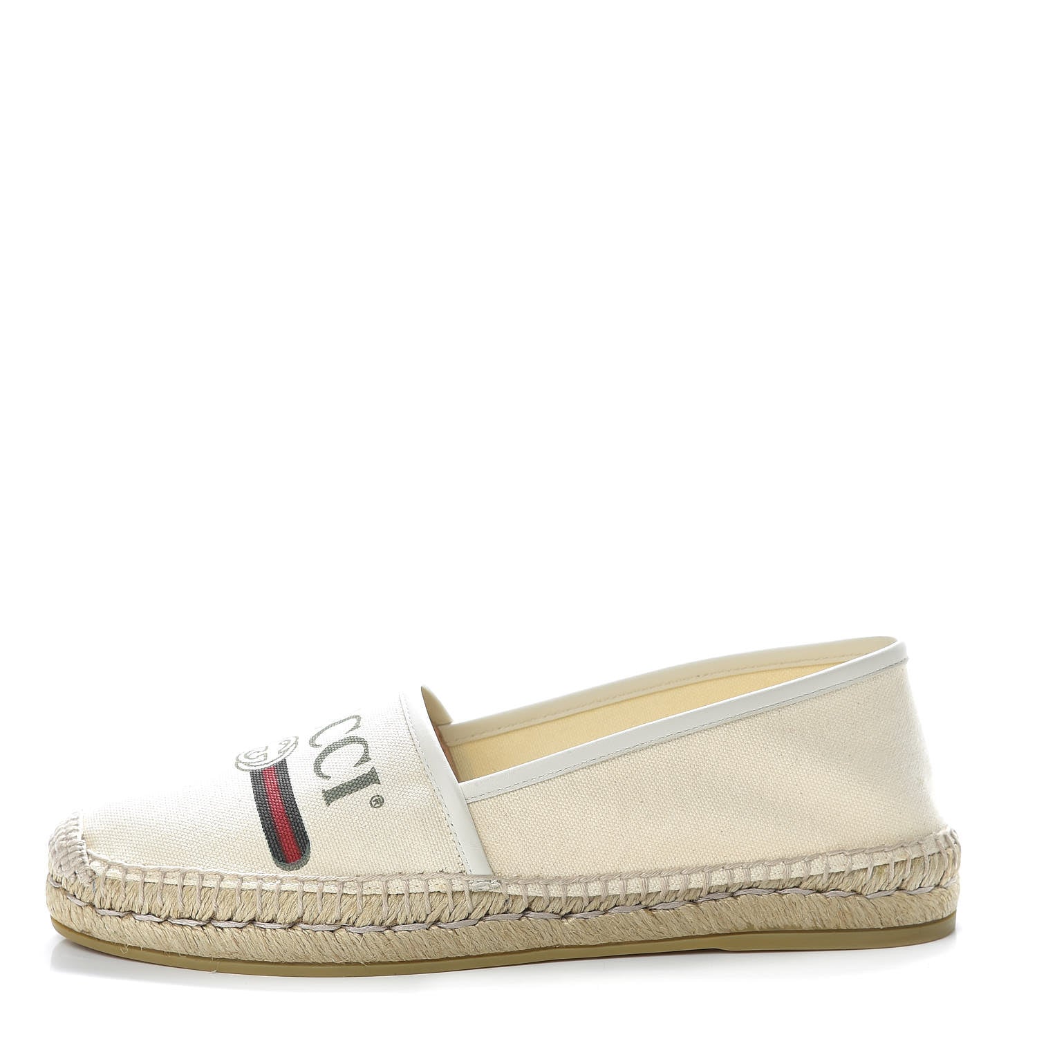 Gucci Canvas Logo Espadrilles 39.5 Greggio White 1 of 14
