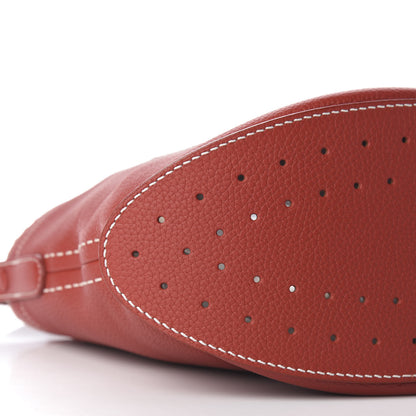 Delvaux Taurillon Pin Surpique Bucket Scarlet Red 9 of 16