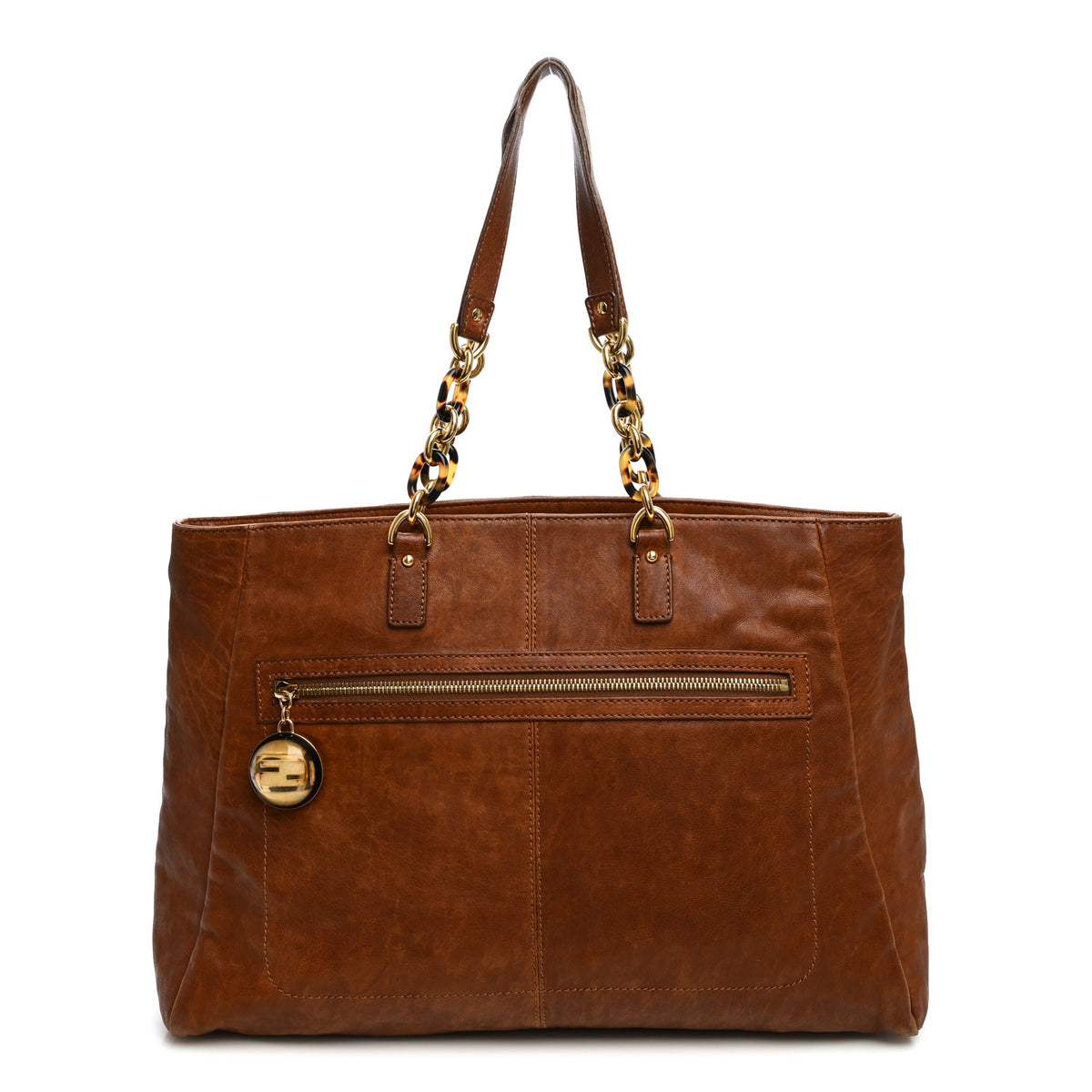 Fendi Calfskin Big Forever Tote Brown 1 of 11