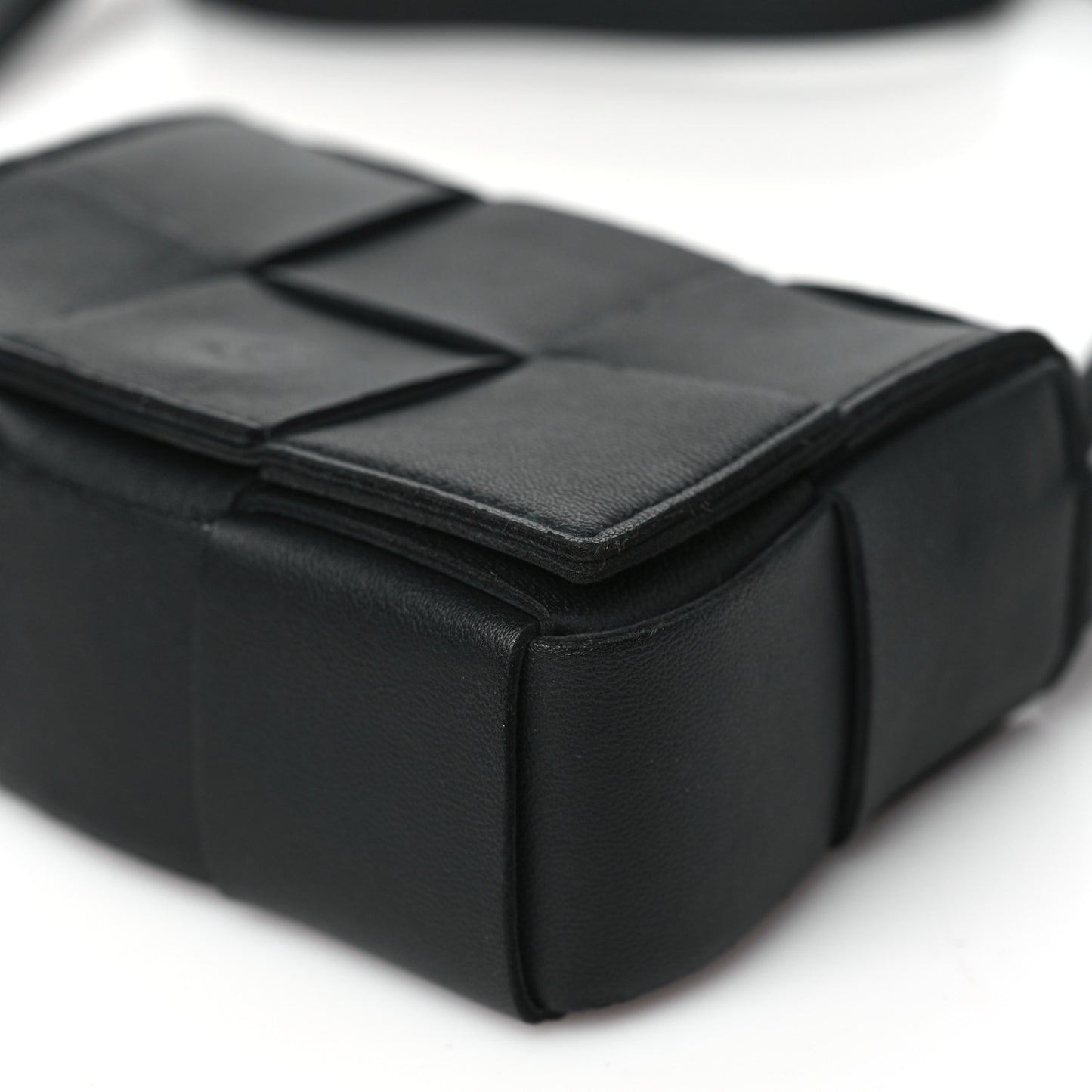 Lambskin Maxi Intreccio Candy Cassette Crossbody Bag Black