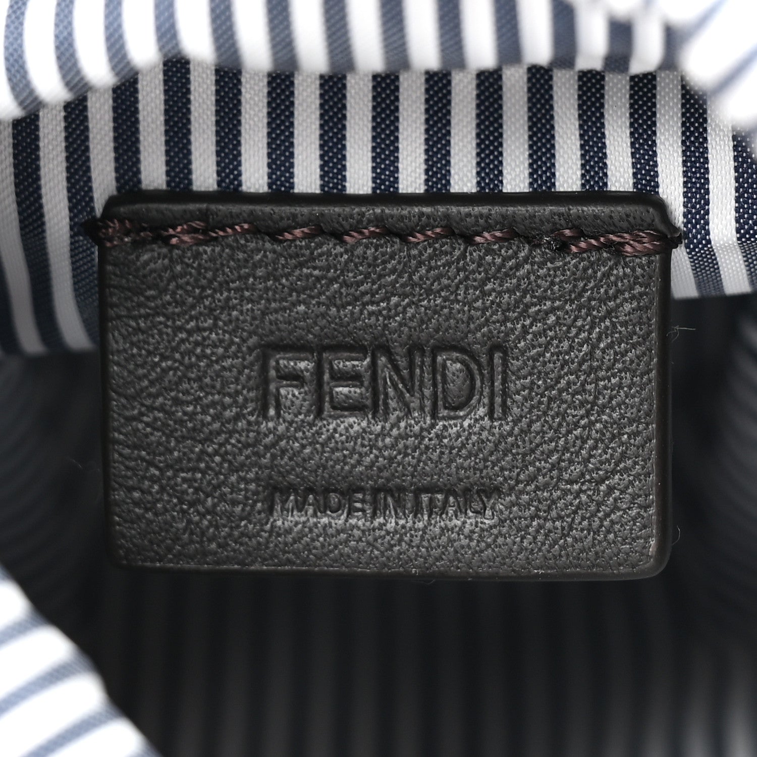 Fendi Nylon Vitello King Logo Nano Step Out Bucket Bag White Blue 6 of 10