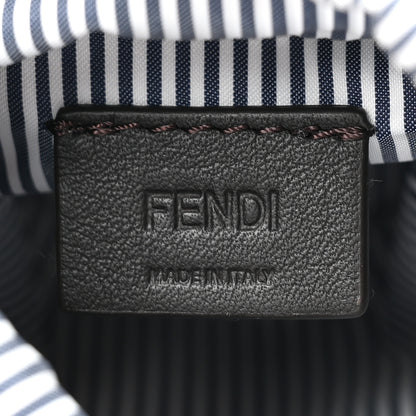 Fendi Nylon Vitello King Logo Nano Step Out Bucket Bag White Blue 6 of 10