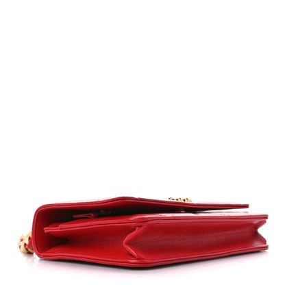 Chanel Goatskin Quilted Chanel 19 Wallet On Chain WOC Red 4 of 11