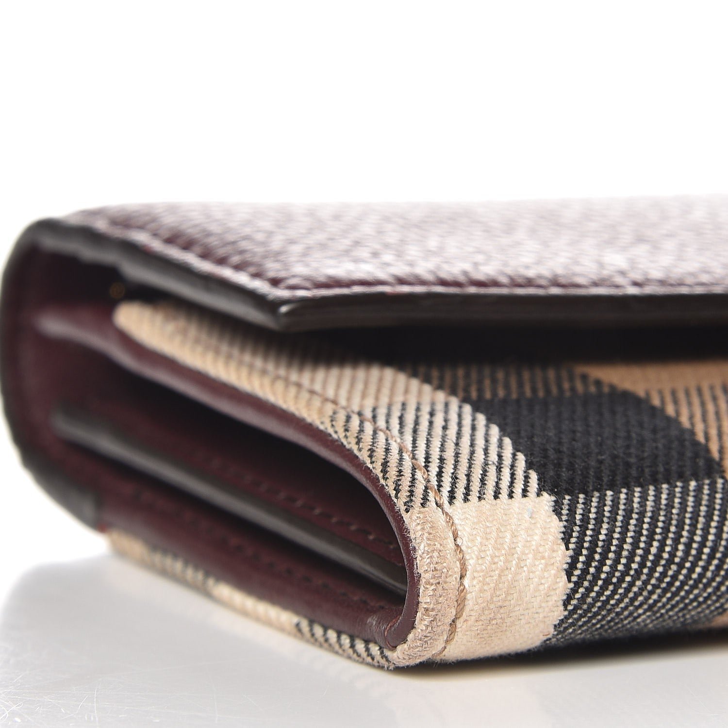 Burberry Grainy Calfskin House Check Continental Wallet Mahogany Red 8 of 9