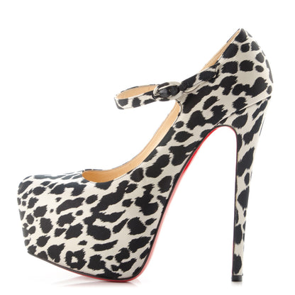Christian Louboutin Tissu Leopardino Lady Daf 160 Pumps 39 Black White 1 of 10