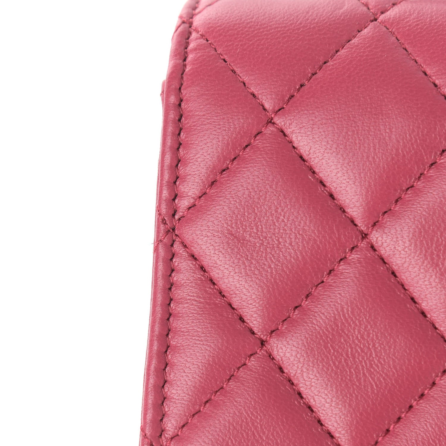 Chanel Lambskin Quilted Top Handle Flap Coin Purse With Chain Dark Pink 11 of 12
