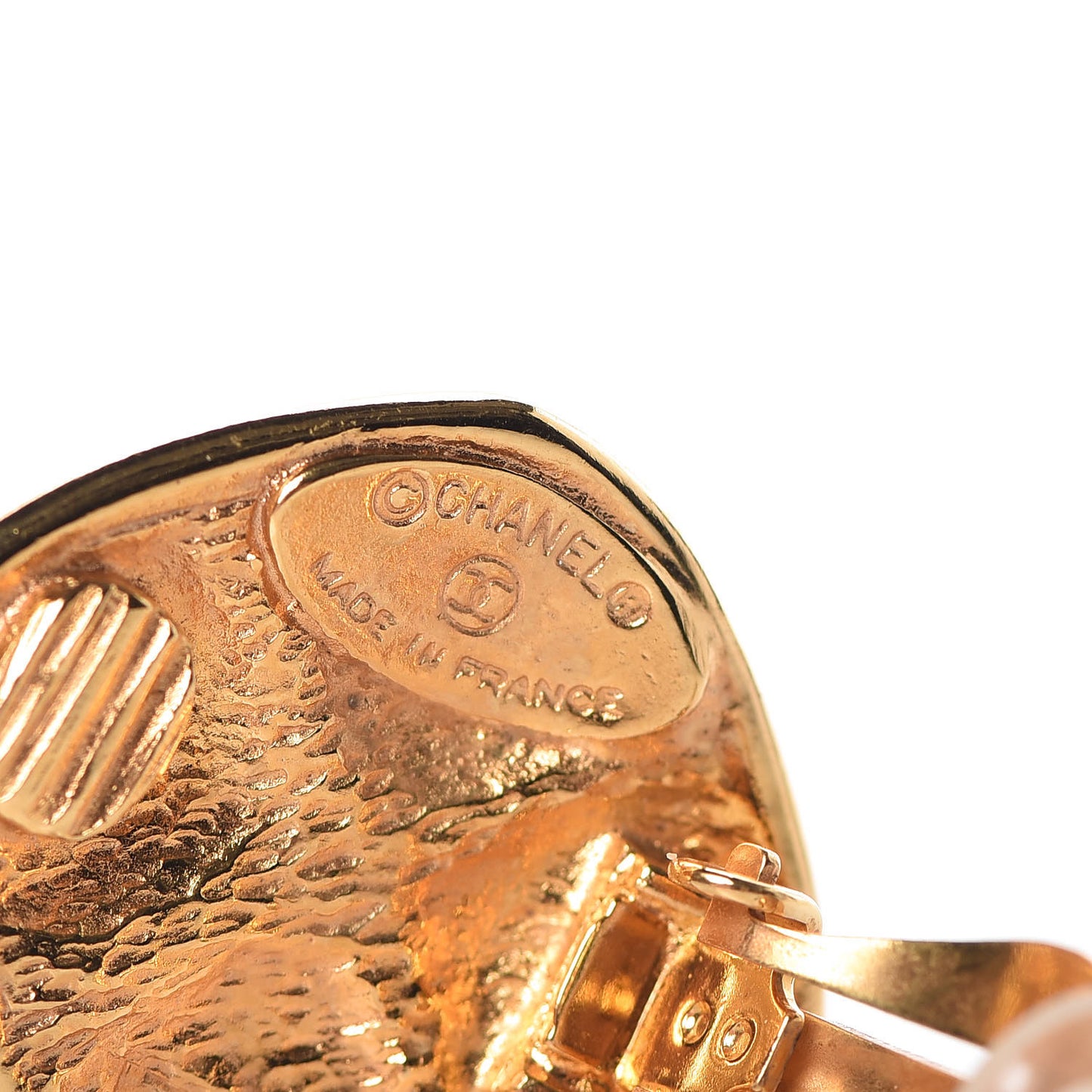 Quilted Clip On Earrings Gold