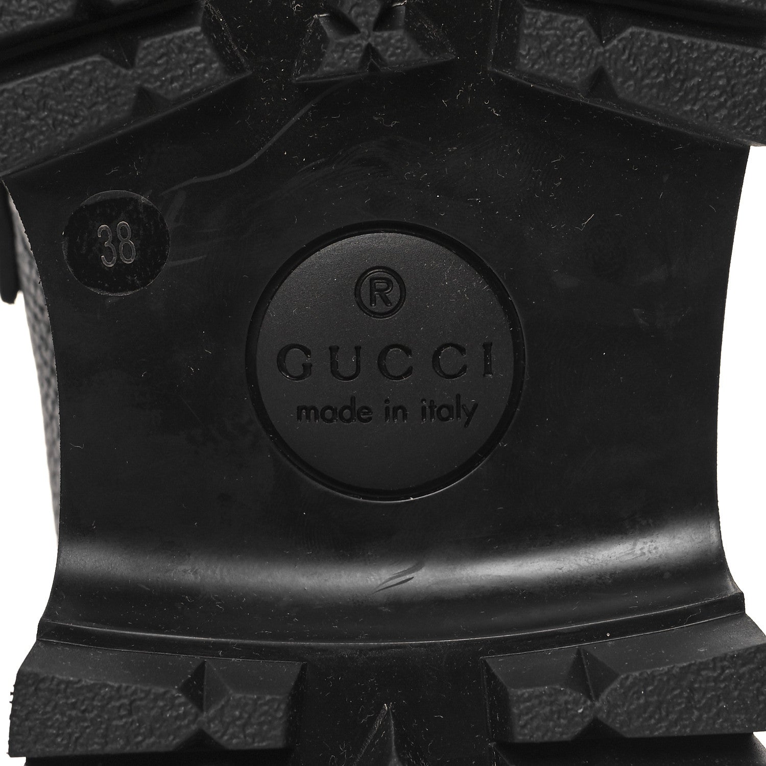 Gucci Piuma Calfskin GG Embossed Womens Horsebit Rock 20mm Loafers 38 Black 7 of 10