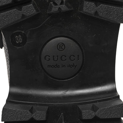 Gucci Piuma Calfskin GG Embossed Womens Horsebit Rock 20mm Loafers 38 Black 7 of 10