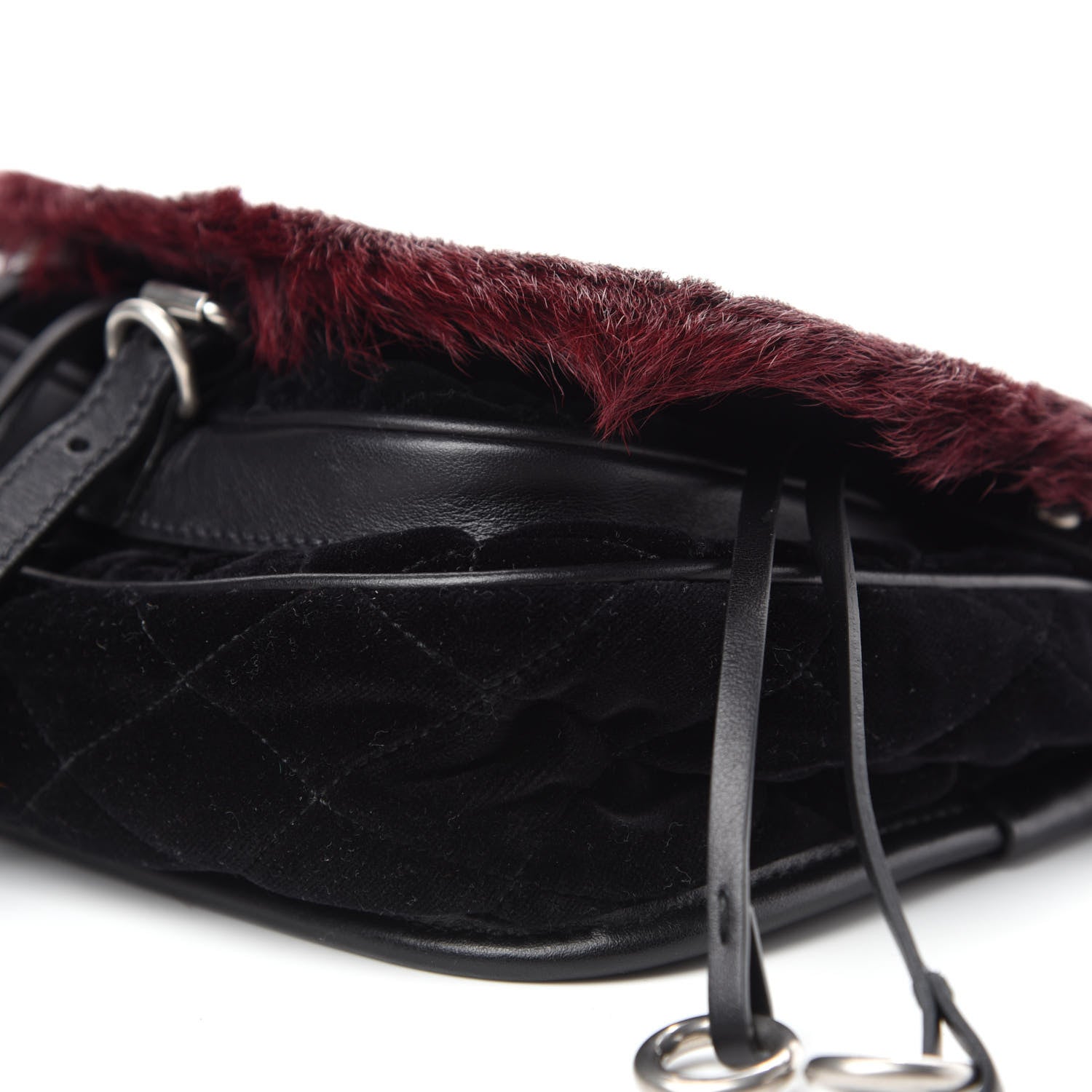 Prada Cavallino Velluto Corsaire Antic Crossbody Bag Granato Black 7 of 10