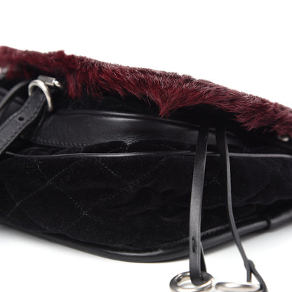 Prada Cavallino Velluto Corsaire Antic Crossbody Bag Granato Black 7 of 10